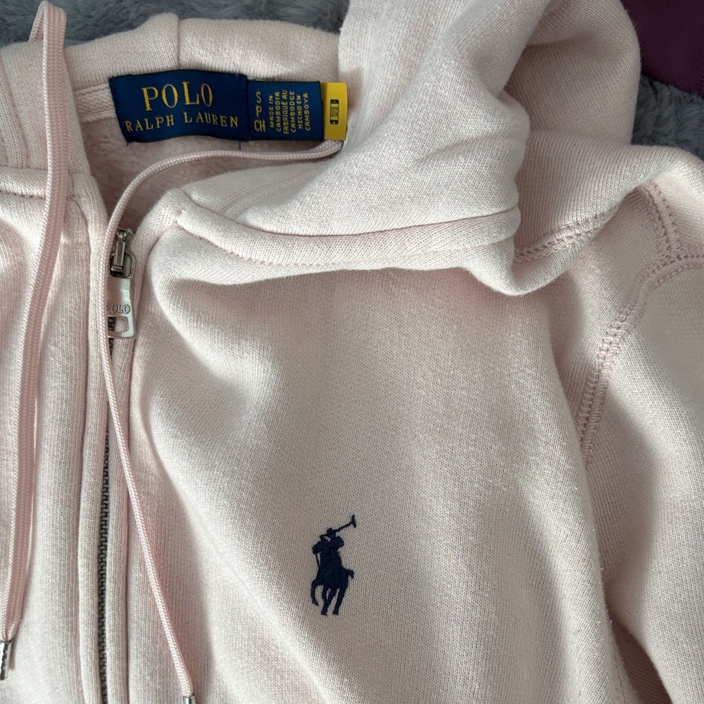 Polo by Ralph Lauren Kids Light Pink Zip-Up Hoodie